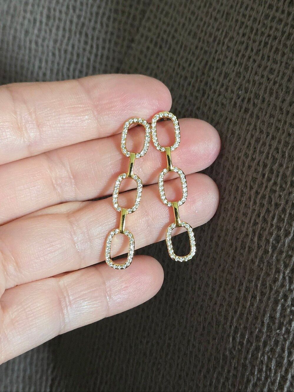 Rachel Zoe Stationary Triple3️⃣ Gold💛 Chain⛓️ Link Earrings